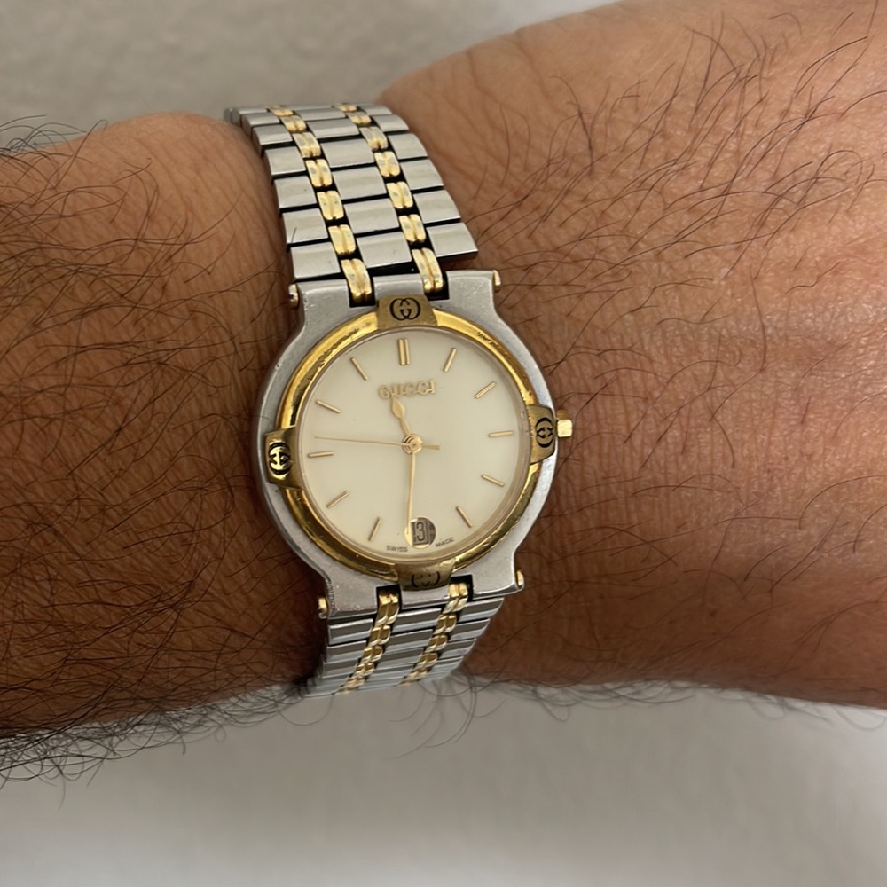 Gucci Two Tone White Face Vintage Watch - Picture 10 of 10